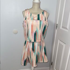 Colorful Geometric Sleeveless Dress